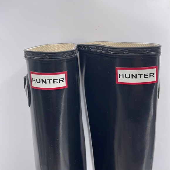 Hunter Tall Gloss Rain Boots Size 8 M - Picture 6 of 13